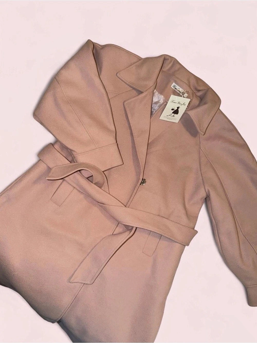 Nanette Lepore Belted Pink Trench Coat New